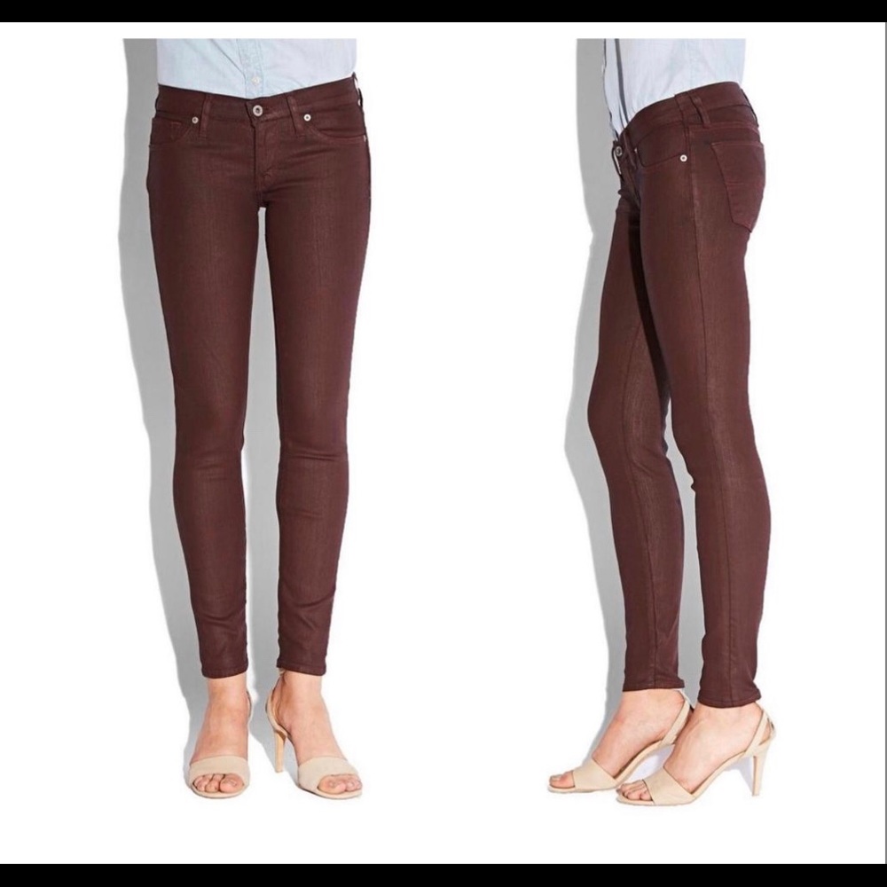 Lucky Brand Charlie Skinny Merlot Coated Jeans 25